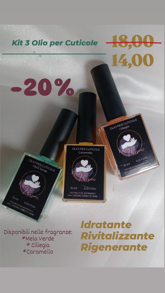 Kit 3 Olio per cuticole